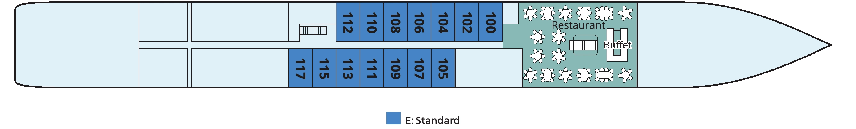 Viking Beyla, Deck 1: official cabin and venue layout