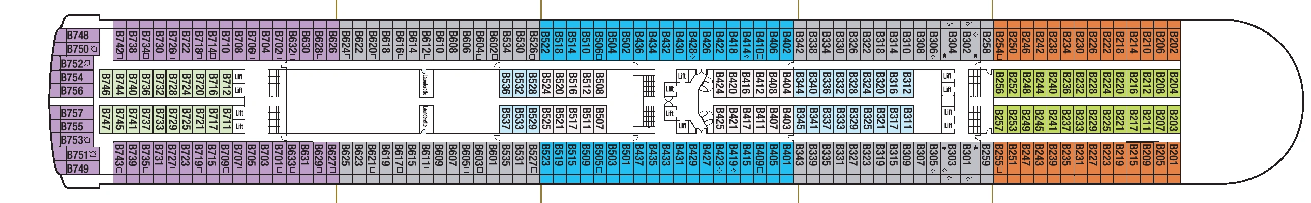 Ventura, Deck 11: official cabin and venue layout