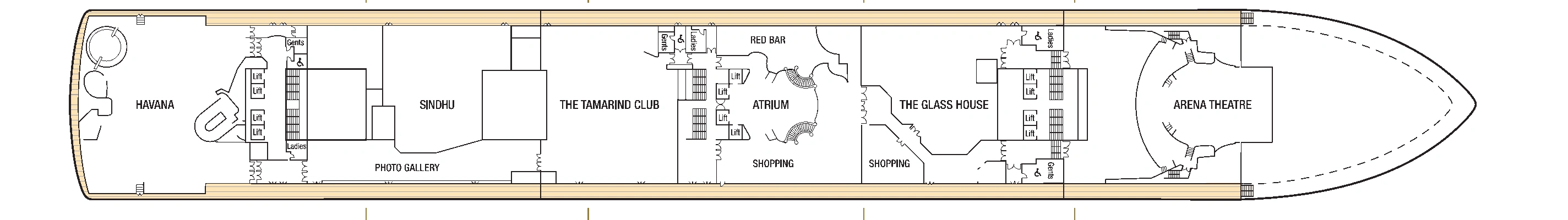 Ventura, Deck 7: official cabin and venue layout
