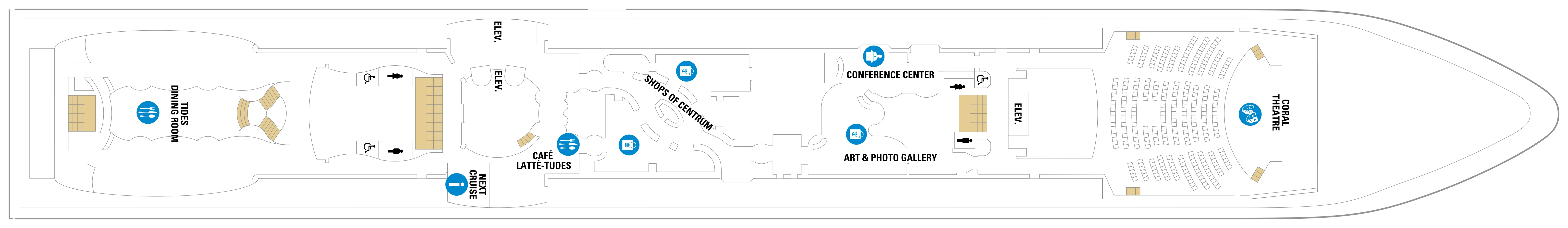 Jewel of the Seas, Deck 5: official cabin and venue layout