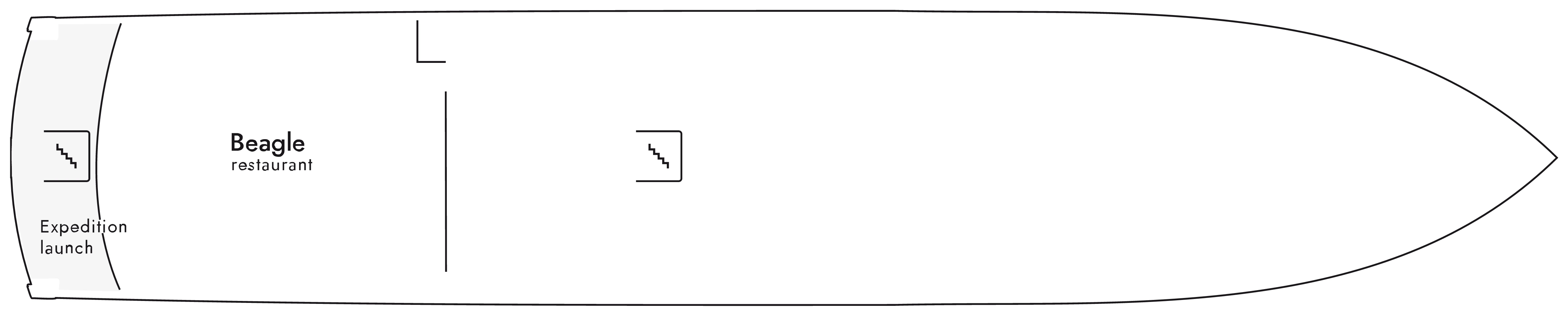 Santa Cruz II, Deck 1: official cabin and venue layout