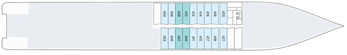 SeaDream III, Deck 4: official cabin and venue layout