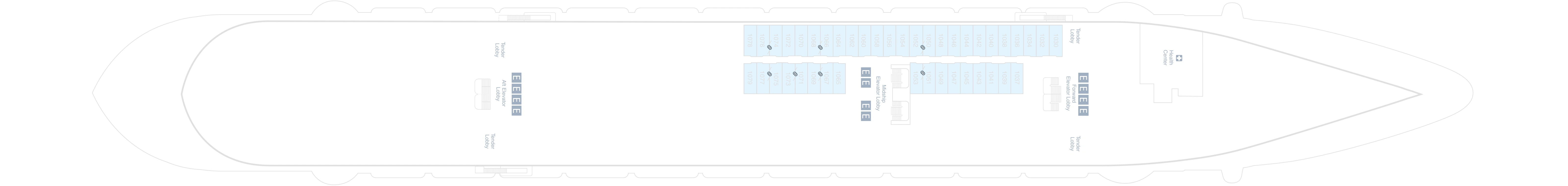 Disney Wonder, Deck 1: official cabin and venue layout