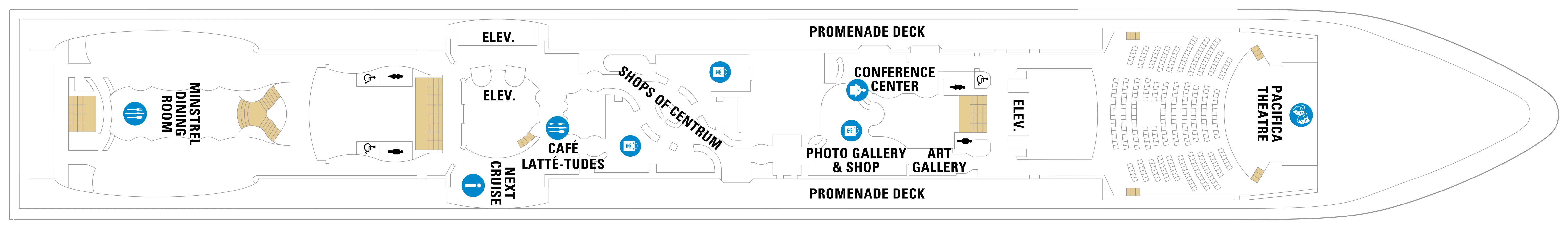 Brilliance of the Seas, Deck 5: official cabin and venue layout