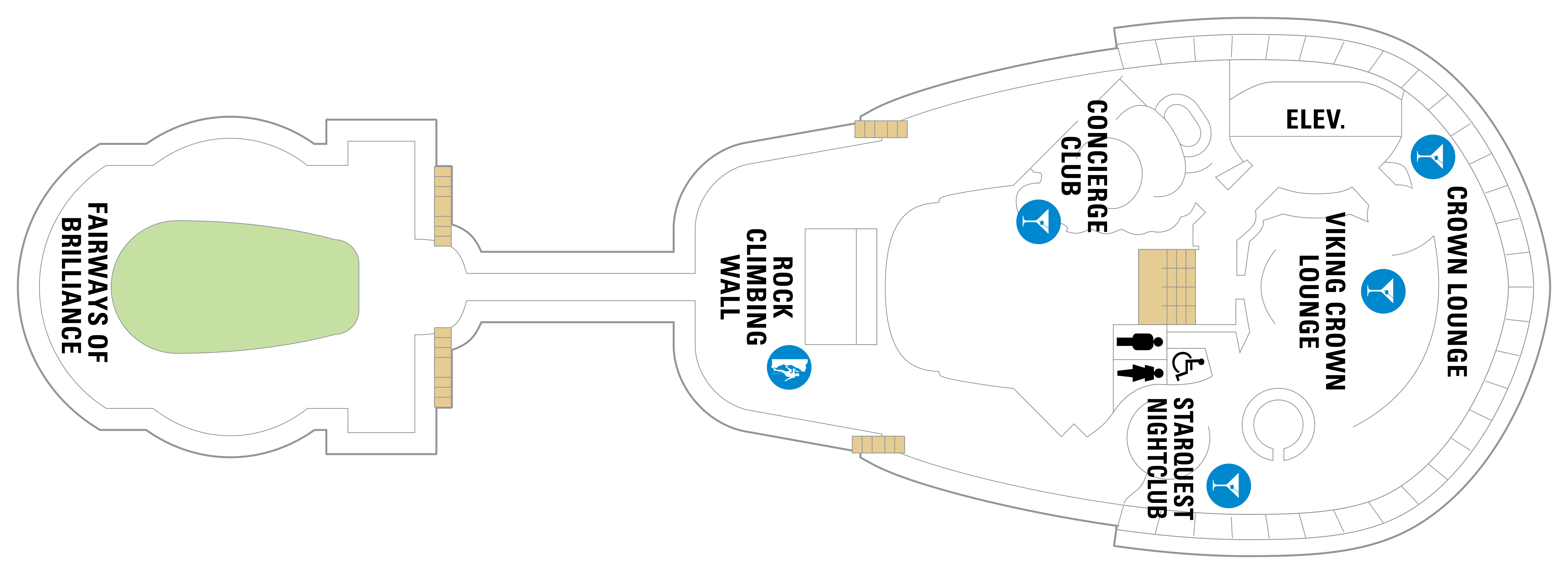 Brilliance of the Seas, Deck 13: official cabin and venue layout