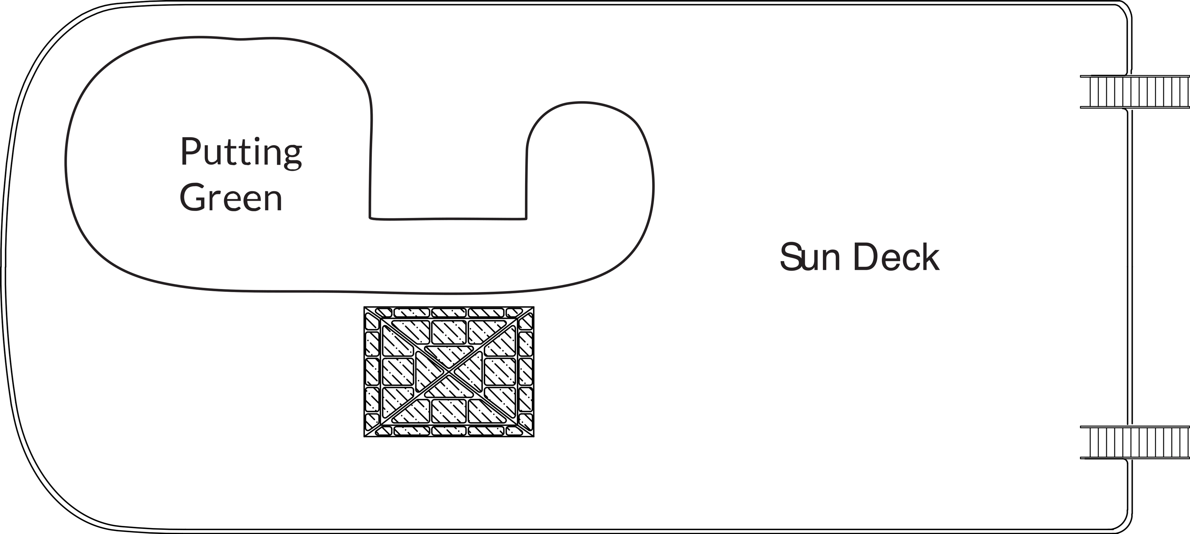 American Harmony, Deck 6: official cabin and venue layout