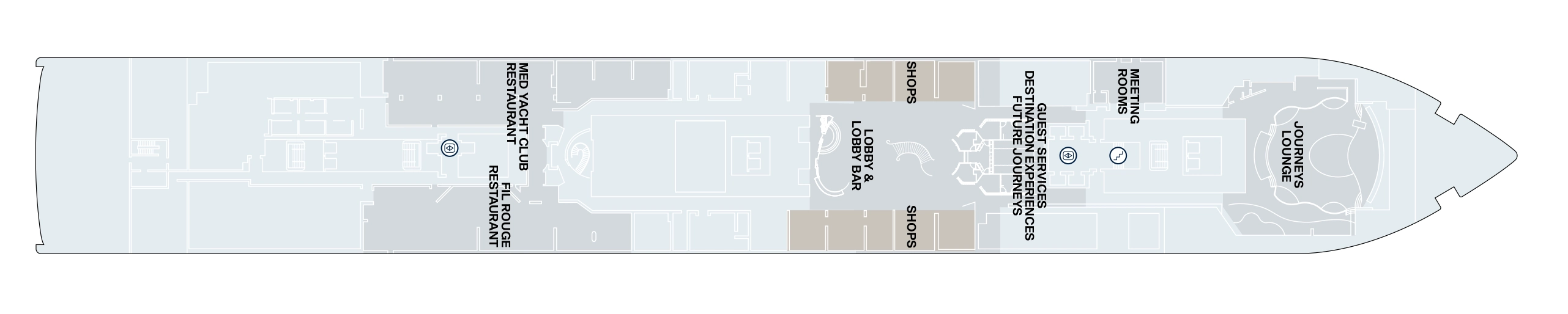 Explora VI, Deck 4: official cabin and venue layout