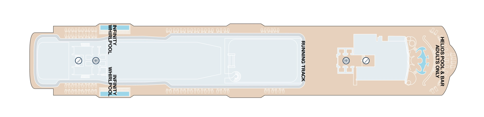 Explora VI, Deck 12: official cabin and venue layout