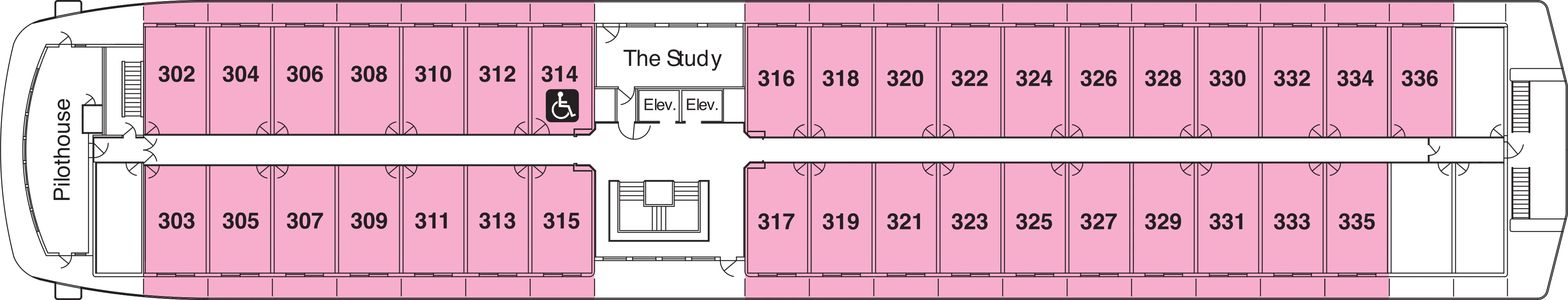 American Anthem, Deck 3: official cabin and venue layout