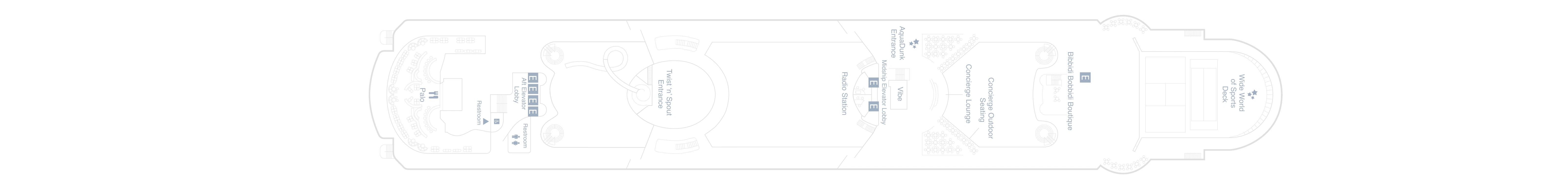 Disney Magic, Deck 10: official cabin and venue layout