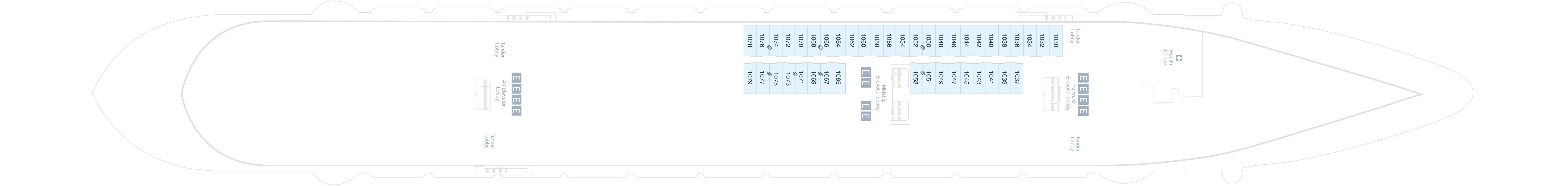 Disney Magic, Deck 1: official cabin and venue layout