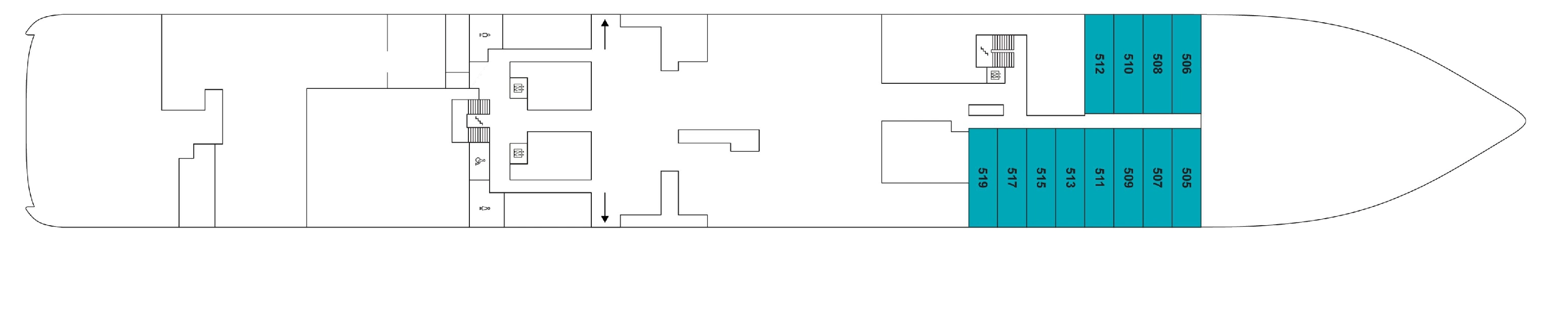 Evrima, Deck 4: official cabin and venue layout