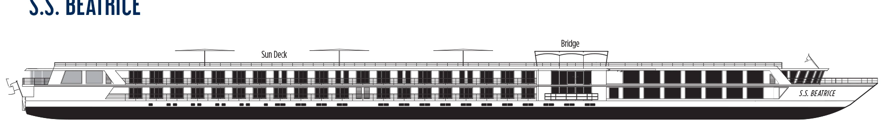 S.S. Beatrice, Deck 4: official cabin and venue layout