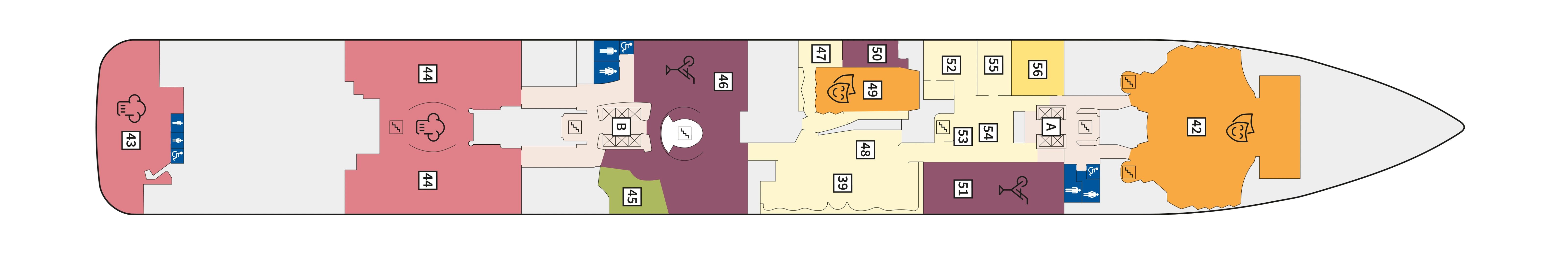 Mein Schiff 6, Deck 4: official cabin and venue layout
