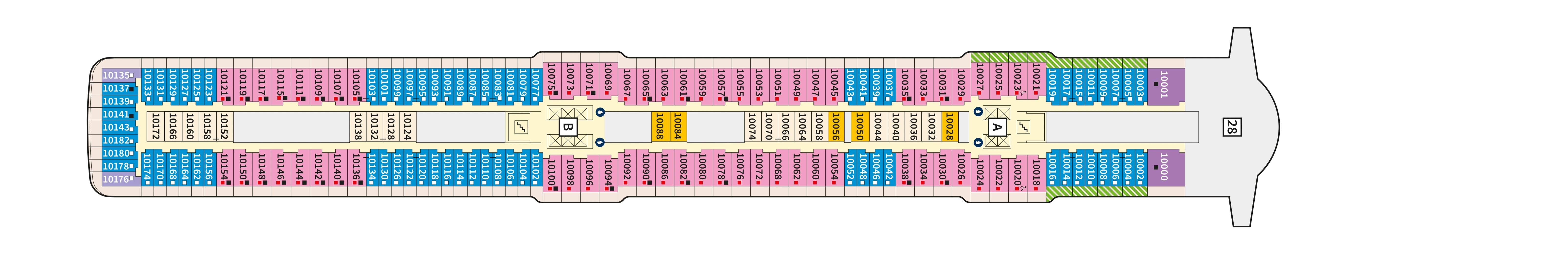 Mein Schiff 6, Deck 10: official cabin and venue layout