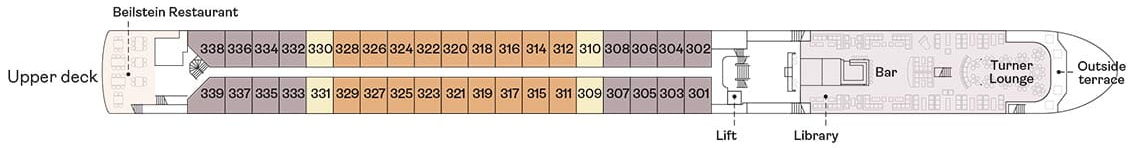 Spirit of the Moselle, Deck 3: official cabin and venue layout