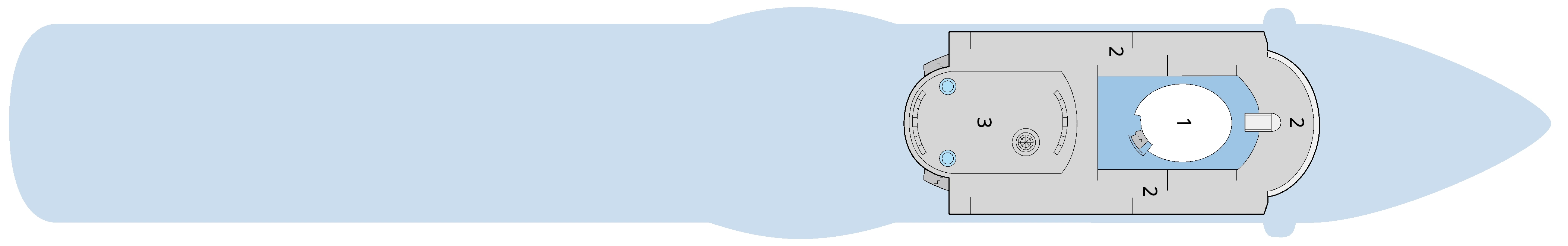 AIDAsol, Deck 15: official cabin and venue layout