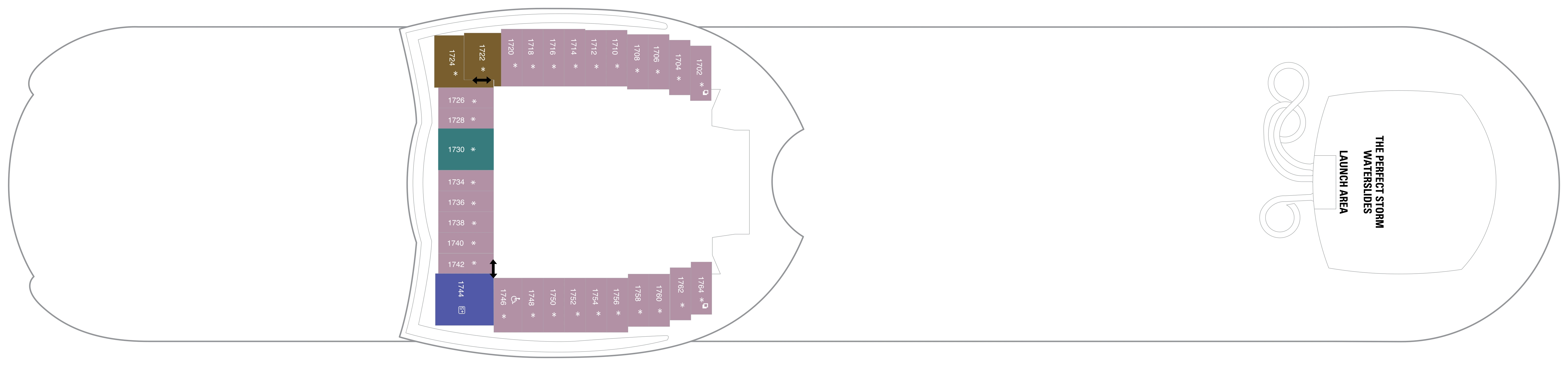 Harmony of the Seas, Deck 18: official cabin and venue layout