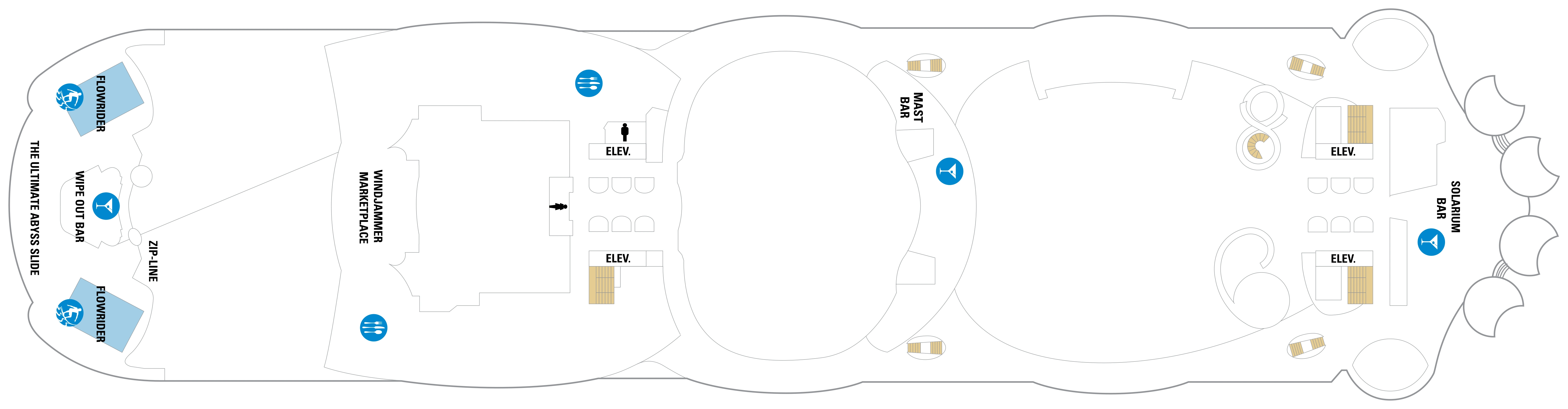 Harmony of the Seas, Deck 16: official cabin and venue layout