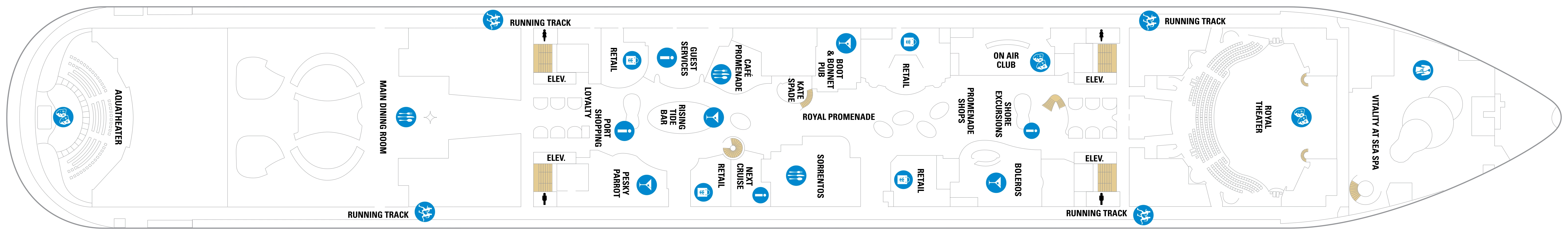 Harmony of the Seas, Deck 5: official cabin and venue layout