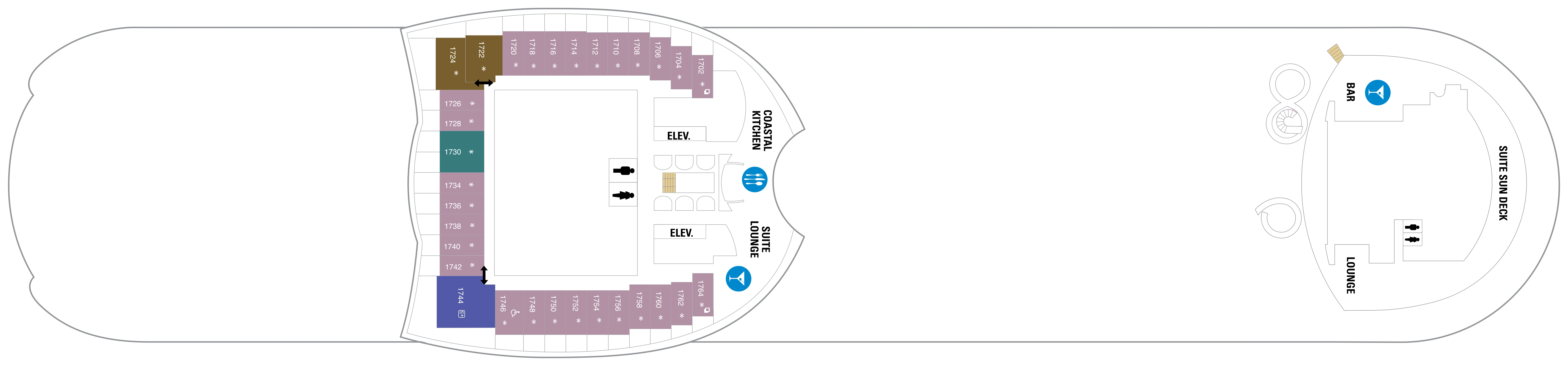 Harmony of the Seas, Deck 17: official cabin and venue layout
