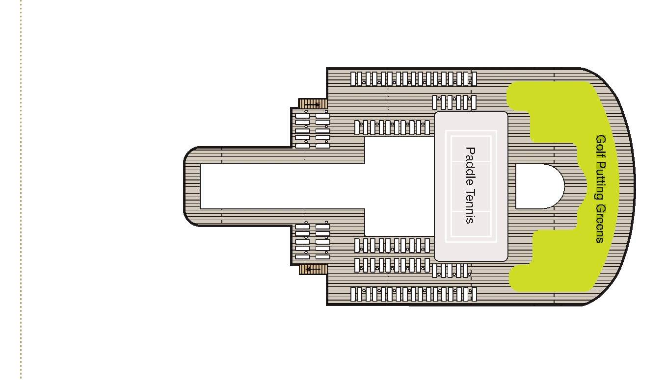 Oceania Marina, Deck 16: official cabin and venue layout