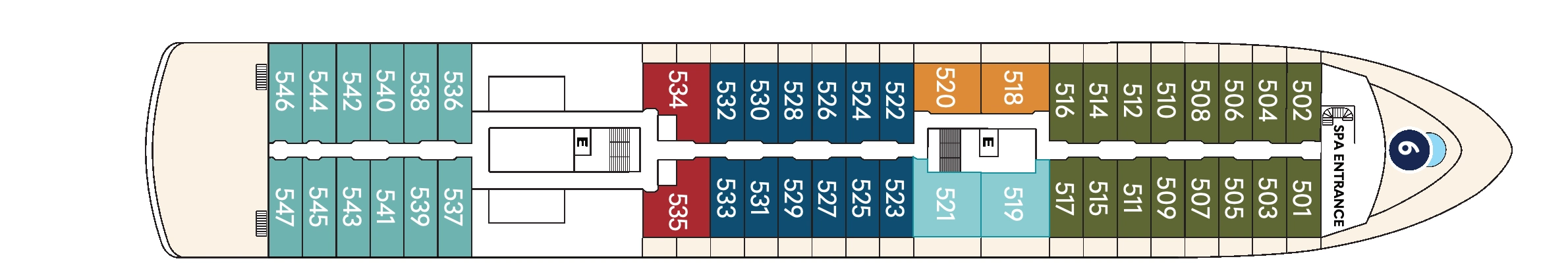 Star Explorer, Deck 5: official cabin and venue layout