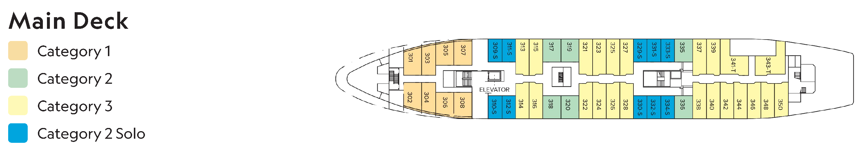National Geographic Explorer, Deck 2: official cabin and venue layout