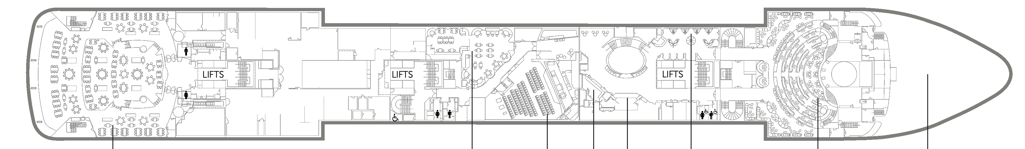 Bolette, Deck 4: official cabin and venue layout