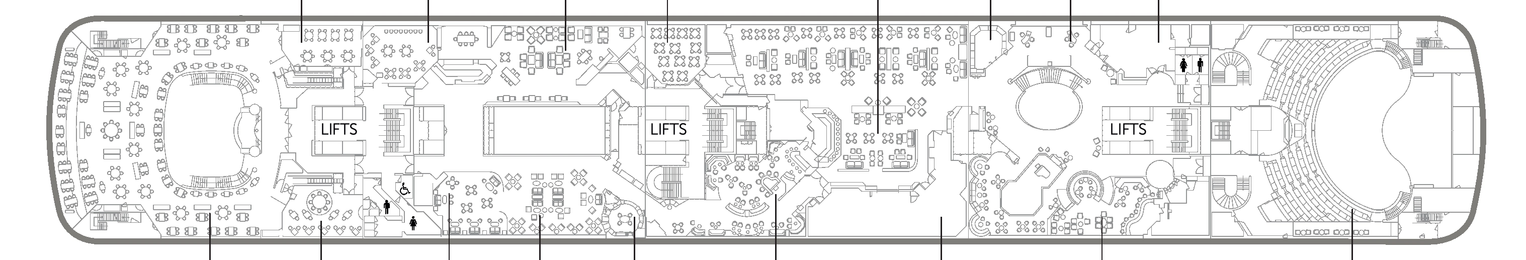 Bolette, Deck 5: official cabin and venue layout