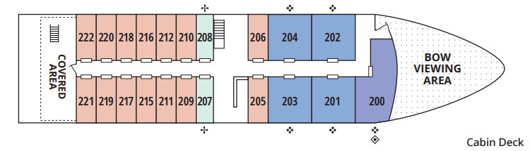 Safari Voyager, Deck 2: official cabin and venue layout