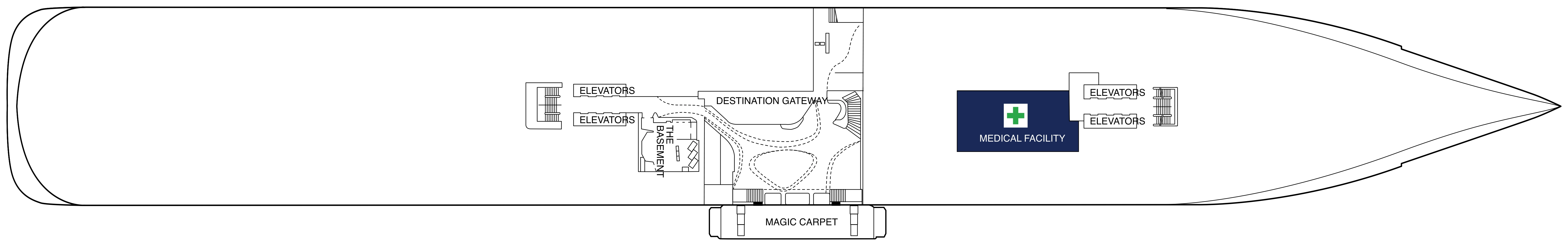 Celebrity Edge, Deck 2: official cabin and venue layout