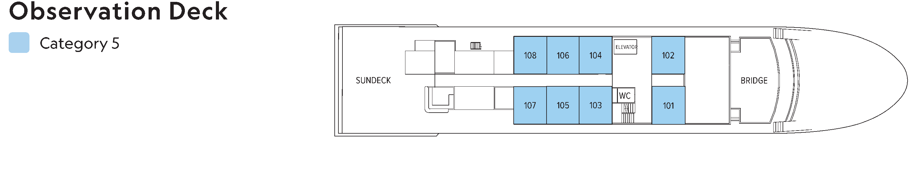 National Geographic Venture, Deck 4: official cabin and venue layout