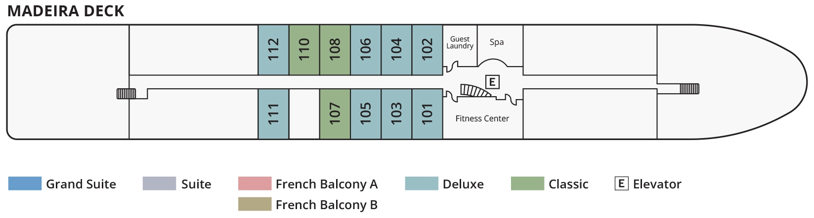 S.S. São Rafael, Deck 1: official cabin and venue layout