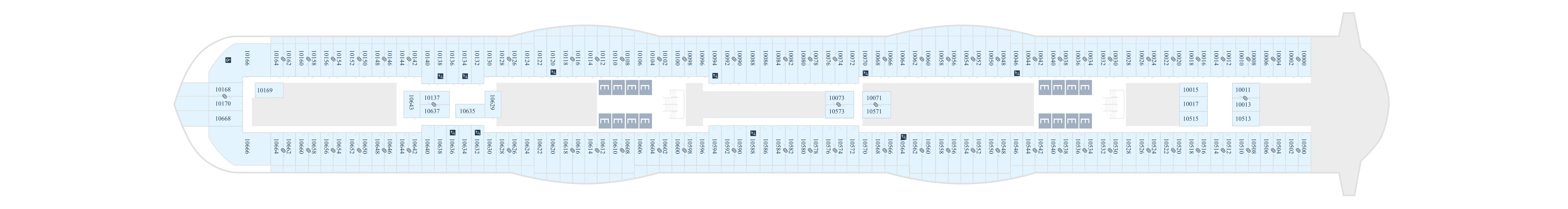 Disney Wish, Deck 10: official cabin and venue layout