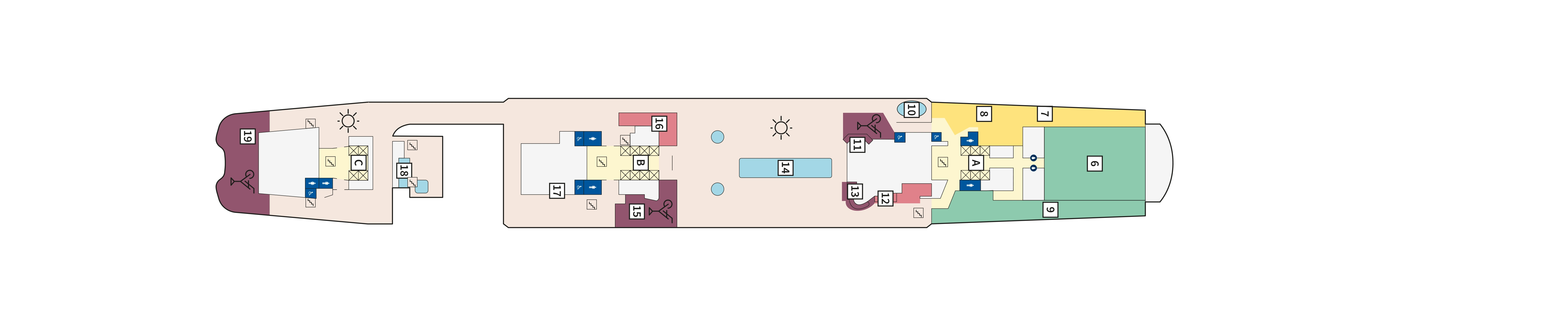 Mein Schiff Flow, Deck 17: official cabin and venue layout