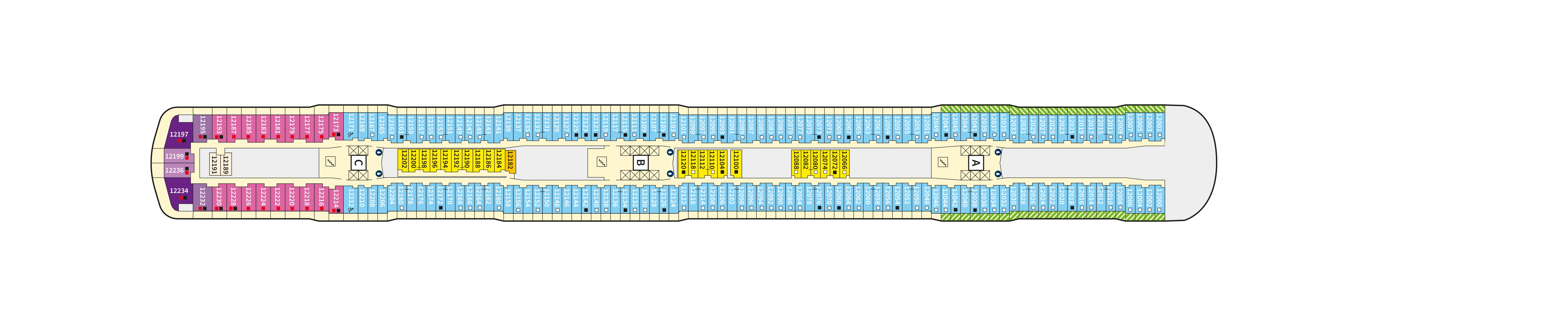 Mein Schiff Flow, Deck 12: official cabin and venue layout