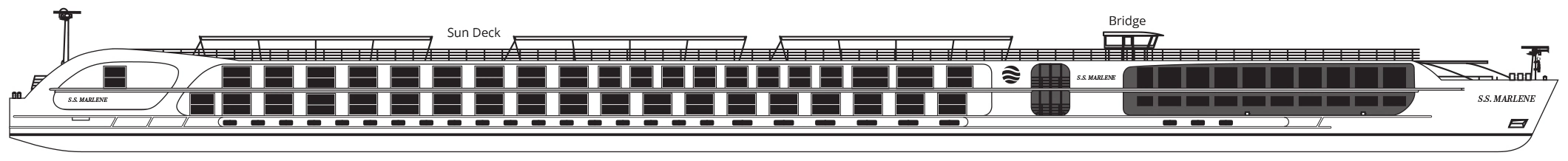S.S. Marlene, Deck 4: official cabin and venue layout