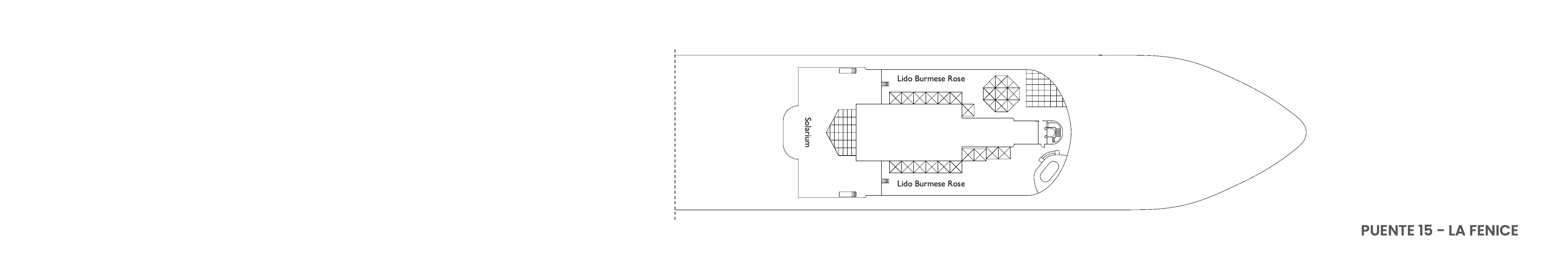 Costa Diadema, Deck 15: official cabin and venue layout