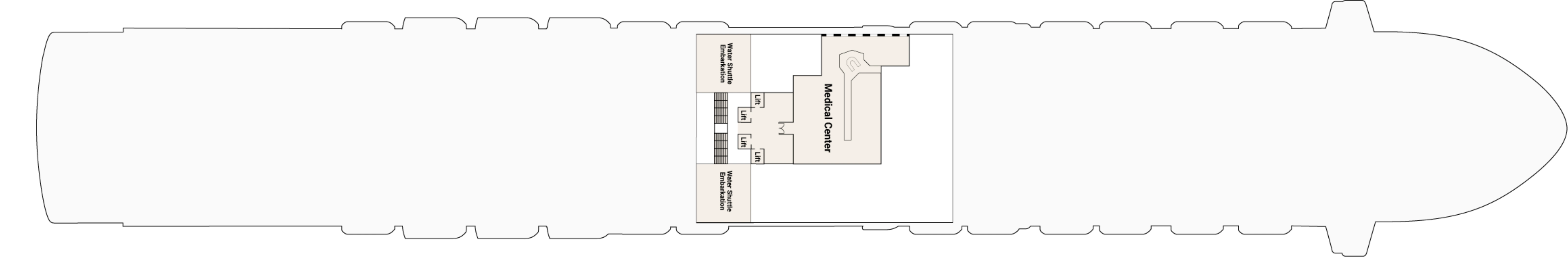 Crown Princess, Deck 4: official cabin and venue layout