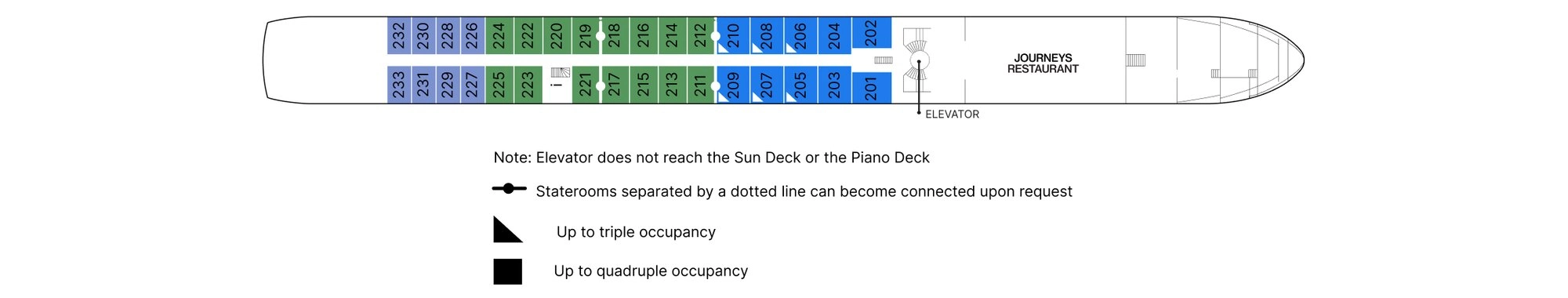AmaStella, Deck 2: official cabin and venue layout