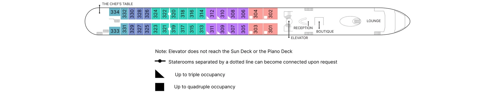 AmaStella, Deck 3: official cabin and venue layout