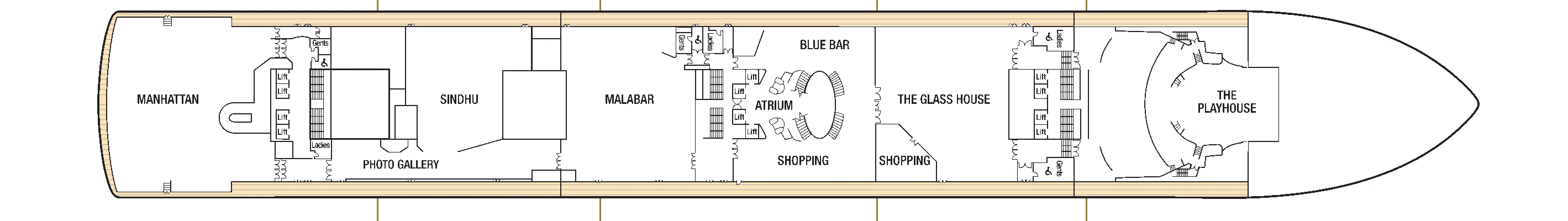 Azura, Deck 7: official cabin and venue layout