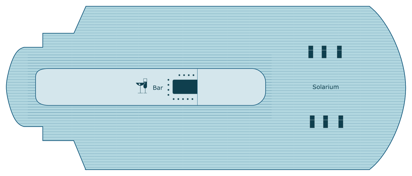 Paul Gauguin, Deck 9: official cabin and venue layout