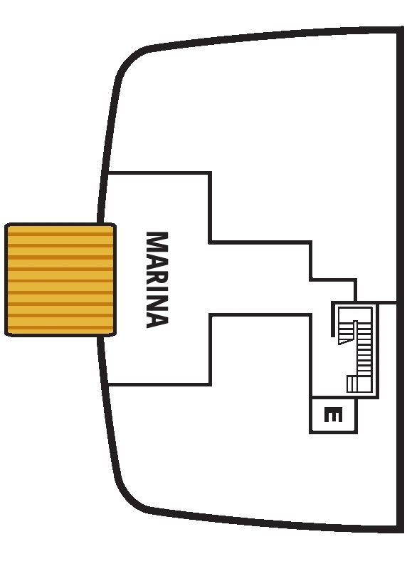 Seabourn Encore, Deck 3: official cabin and venue layout