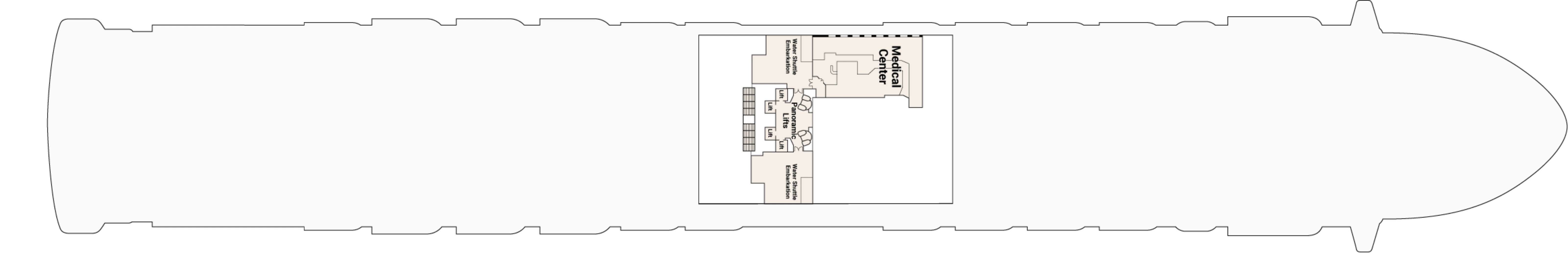 Grand Princess, Deck 4: official cabin and venue layout