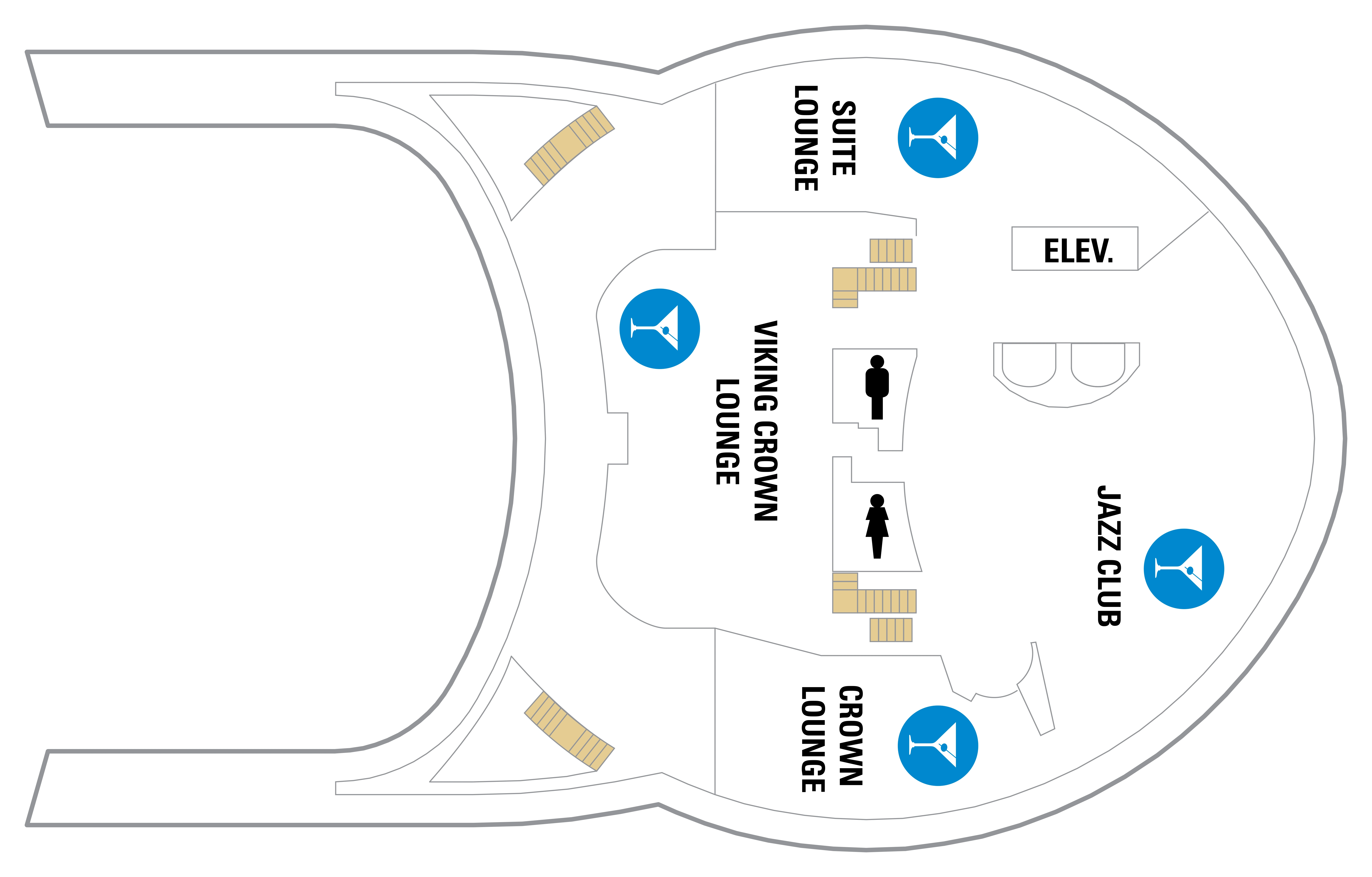 Mariner of the Seas, Deck 14: official cabin and venue layout