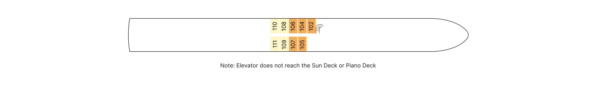 AmaLyra, Deck 1: official cabin and venue layout