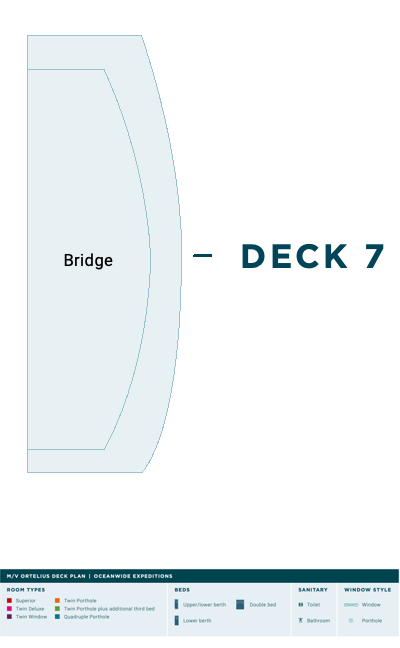 Ortelius, Deck 7: official cabin and venue layout