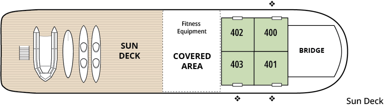 Wilderness Discoverer, Deck 3: official cabin and venue layout